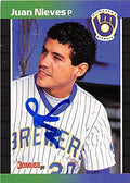 Sports Memorabilia Autograph Warehouse 248056 Juan Nieves Autographed Baseball Card - Milwaukee Brewers 1989 Donruss - No. 575