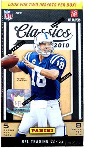 2010 Panini Classics NFL Football Factory Sealed Retail Box with 8 Packs! Includes 2 Inserts Per Pack! Look for Rookies and Autographs of Rob GronkowskiDez BryantTim Tebow and More !