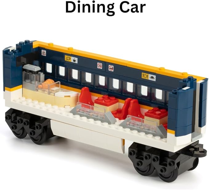 Block Builder High Speed Train Remote Control Building Block Set with Full Train Station (1532 Pieces). Railroad Series Building Blocks for Kids and Adults. Alternative Product to The Main Brand