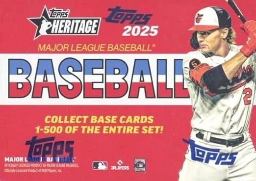 2025 Topps Heritage Baseball EXCLUSIVE HUGE Factory Sealed Blaster Box with 64 Cards Including 2 High #’d SP 2 DG Bordered Parallels2 Chrome Sparkle Parallels&amp2 Base Chrome or Refractor Parallel