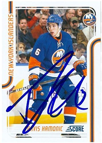 Sports Memorabilia Autograph Warehouse 291405 2011 Travis Hamonic Autographed No.303 Hockey Card - New York Islanders SC