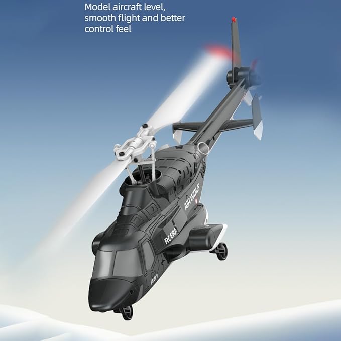 RC ERA A61 Air-Wolf RC Helicopter 1/52 Scale 2.4G 4CH Single Rotor Heli Military Aircraft with One-Key Start Altitude Hold Remote Control for Adults &amp Beginners