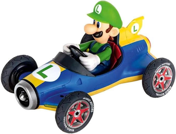 Carrera RC Official Licensed Mario Kart Mach 8 Luigi 1: 18 Scale 2.4 Ghz Remote Radio Control Car with Rechargeable Lifepo4 Battery - Kids Toys Boys/Girls (Model: 181067)