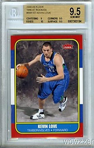 2008/09 Fleer #167 1986/87 Kevin Love ROOKIE SHORTPRINT BGS 9.5 GEM MINT Shipped in Ultra Pro Graded Card Sleeve to Protect it !