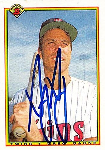 Sports Memorabilia Autograph Warehouse 245278 Greg Gagne Autographed Baseball Card - Minnesota Twins 1990 Bowman - No. 414