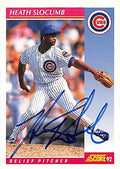 Autograph Warehouse 248526 Heathcliff Slocumb Autographed Baseball Card - Chicago Cubs 1992 Score - No. 213