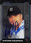 Sports Memorabilia Autograph Warehouse 248273 Victor Valencia Autographed Baseball Card - New York Yankees FT 1999 Topps Bowman Chrome - No. 149