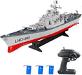 GoolRC Remote Control Warship RC Military Battleship 1:390 Scale Remote Control Boat for Lakes and Rivers 2.4GHz RC Armed Cruiser Boat Model with Low Battery Alarm and 3 Batteries for Adults