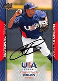 Sports Memorabilia Autograph Warehouse 302279 2009 Christian Colon Autographed No.USA2 Baseball Card - Team USA