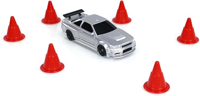 1/43 Full Scale RC Drift Race Vehicle with Gyro Edition 4WD Ready to Go Mini Racing Car Remote Control Car High Speed Model for Collection Gift Boys(Silver Gray)