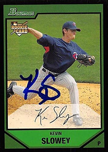 Sports Memorabilia Autograph Warehouse 246943 Kevin Slowey Autographed Baseball Card - Minnesota Twins 2007 Bowman - No. BDP51 Rookie