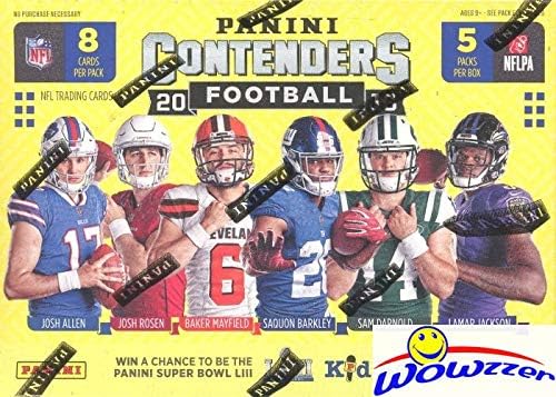 2018 Panini Contenders NFL Football EXCLUSIVE Factory Sealed Retail Box with AUTOGRAPH or MEMORABILIA Card! Look for RCs &amp Autos of Baker Mayfield Saquon Barkley Sam Darnold &amp Many More! WOW