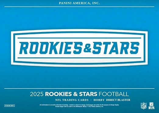 NEW 2025 ROOKIES and STARS Football Card HOBBY Direct BLASTER Box 1 Autograph or Jersey Card Per Box!