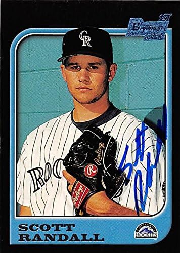 Sports Memorabilia Autograph Warehouse 291551 1997 Bowmans 1St Scott Randall Autographed No.379 Rookiebaseball Card - Colorado Rockies FT