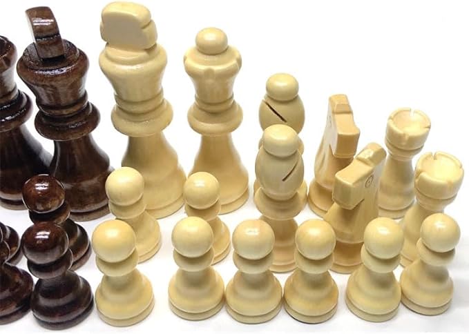 Wooden Chess and Checkers Set 2-in-1 – Folding Board with Storage Classic Staunton Chess Pieces and Checker Chips Portable Travel Game for Kids Adults Beginners and Family Fun