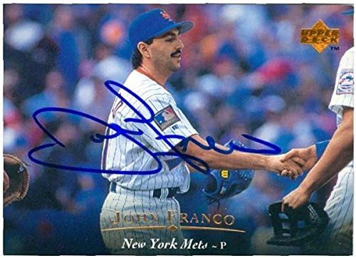Sports Memorabilia Autograph Warehouse 246834 John Franco Autographed Baseball Card - New York Mets 1995 Upper Deck - No. 122