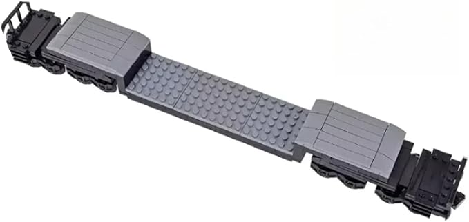 MOC City Creative Building Set – Train Base Wheels Low-Loader Truck &amp Railway Tracks DIY Kit (Compatible with Technical Parts 92339 92088 4025) (1PCS Low-Loader Truck)