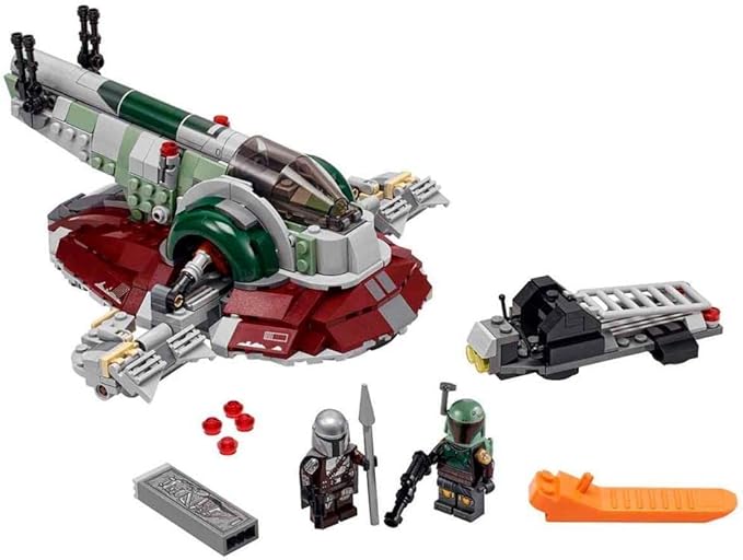 Lego Star Wars Boba Fett’s Starship 75312 Building Kit Awesome Building Toy for Kids Featuring Boba Fett and The Mandalorian Minifigures with Weapons Plus a Carbonite Brick (593 Pieces)