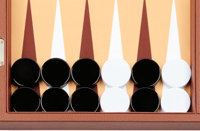Silverman &amp Co. 19-inch Premium Backgammon Set - Desert Brown Board
