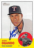 Sports Memorabilia Autograph Warehouse 246221 Alexi Ogando Autographed Baseball Card - Texas Rangers 2012 Topps Heritage - No. 303