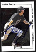 Sports Memorabilia Autograph Warehouse 247678 Jason Tyner Autographed Baseball Card - Tampa Rays 2001 Fleer Premium - No. 198
