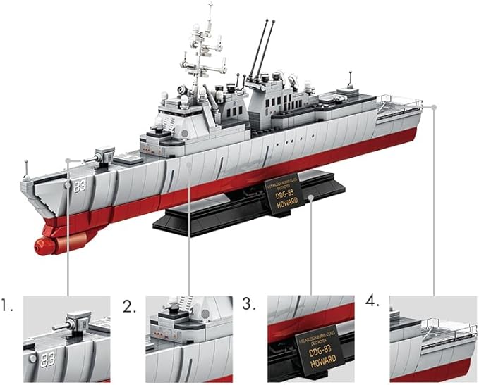 Apostrophe Games Navy Destroyer Building Block Set – 612 Pieces - Building Block Set for Kids and Adults - Compatible with All Building Bricks