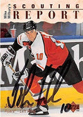 Autograph Warehouse 302372 1995 Upper Deck Scouting Report No.247 John Leclair Autographed Hockey Card - Philadelphia Flyers