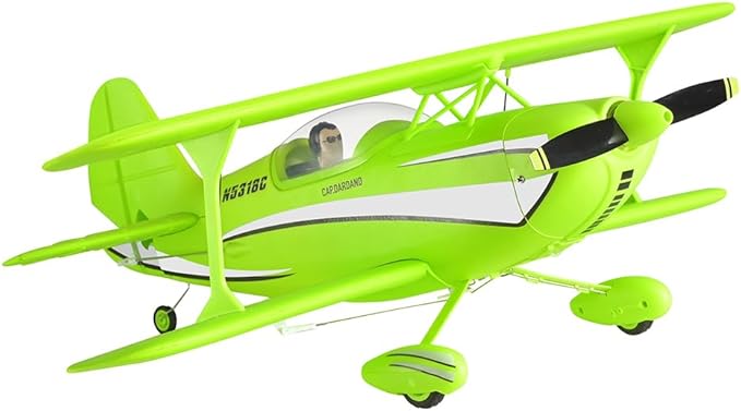 XK A310 Beech D17S 2.4G 4CH Quick-Release EPP Scale RC Fixed-Wing Aircraft Model 400mm-Wingspan 3D/6G Realistic Bi-Wing Plane (RTF/Green)
