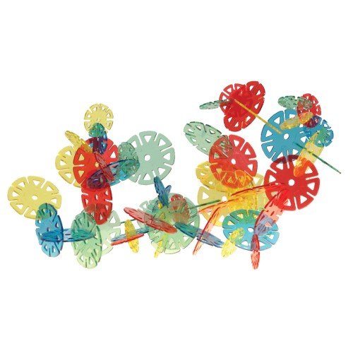 Constructive Playthings 350 pc. Combo Crystal Building Chips Set with 300 Standard Sized and 50 Giant Sized Connectors