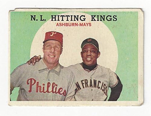 Richie Ashburn and Willie Mays N.L. Hitting Kings Collectible Baseball Cards - 1959 Topps Baseball Card #317 (Philadelphia Phillies &amp San Francisco Giants) Free Shipping