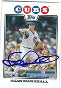 Sports Memorabilia Autograph Warehouse 246022 Sean Marshall Autographed Baseball Card - Chicago Cubs 2008 Topps - No. 387
