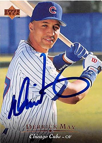 Sports Memorabilia Autograph Warehouse 245944 Derrick May Autographed Baseball Card - Chicago Cubs 1995 Upper Deck - No. 68