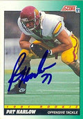 Sports Memorabilia Autograph Warehouse 301731 1991 Score Pat Harlow Autographed No.312 Football Card - USC Trojans New England Patriots