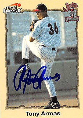 Sports Memorabilia Autograph Warehouse 244652 Tony Armas Jr. Autographed Baseball Card - Montreal Expos FT 1998 Team Best Minor League Rookie - No. 53