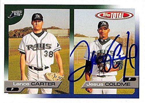 Sports Memorabilia Autograph Warehouse 247396 Jesus Colome Autographed Baseball Card - Tampa Rays 2005 Topps Total - No. 598