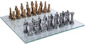 Pacific Giftware Romans Vs Egyptians Chess Set with Glass Board Set