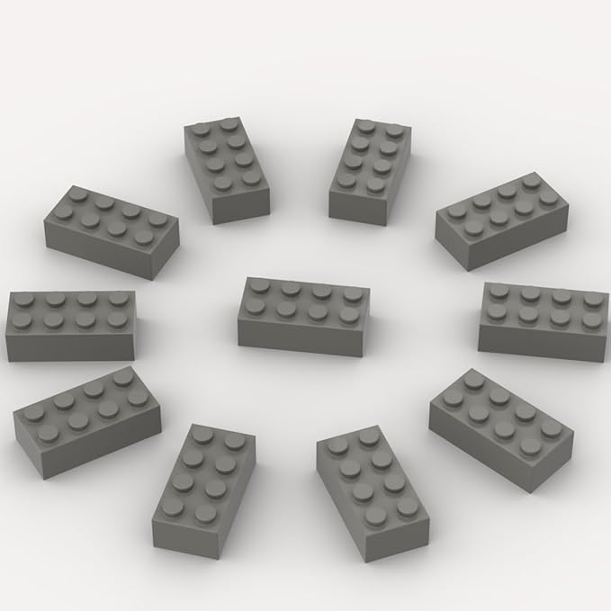 500 Piece Dark Gray Bricks Bulk Gray 2x4 Building Bricks Flat Compatible with Lego Parts and Pieces: 2x4 Dark Grey Bricks(Color: Dark Gray)