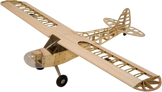 Viloga Piper J-3 Cub Balsa Wood Model Airplane S08 J3 Laser Cutting 46 Wingspan Fly Aircraft Model Kit DIY RC Plane Kit for Adults