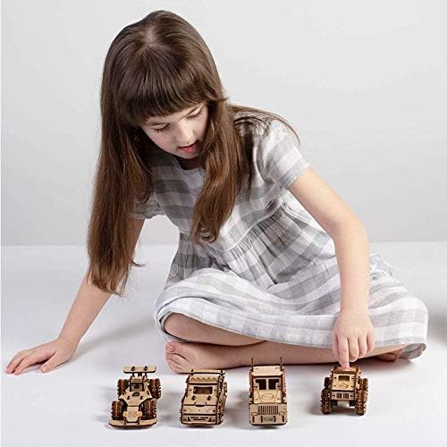 Smartivity Torque Busters 3D Wooden Car Engineering STEM Toy Building Set for Kids Ages 6 and Up Includes Rubber Bands Engineered Wood Components Instruction Manual Learner's Log