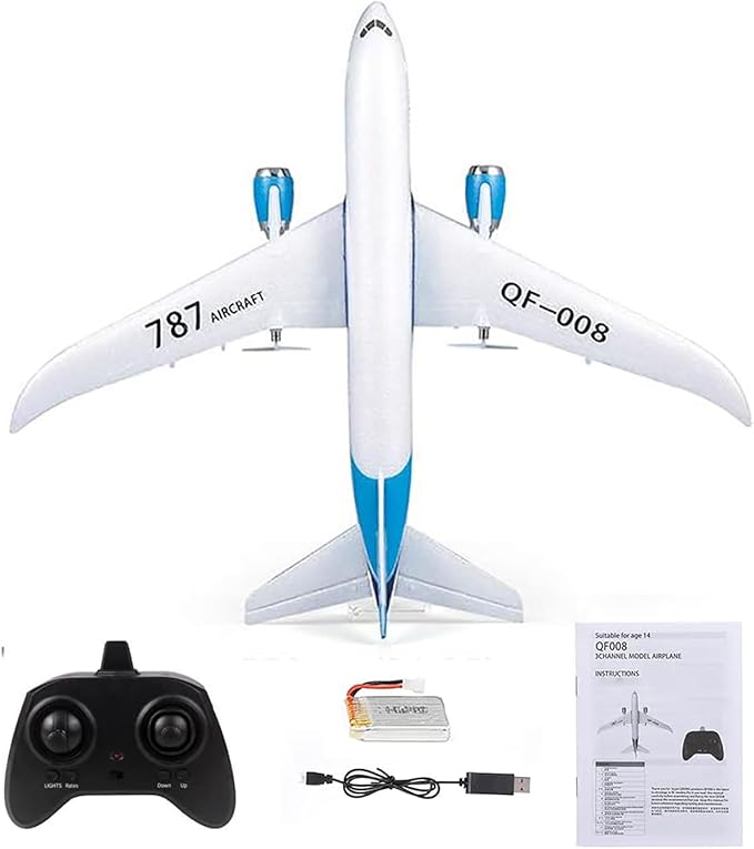 QF008 787 Remote Control Fixed-Wing Aeroplanes Aircraft for 14Y+ Beginners Expert Boeing 787 Three-Channel High-Flying 1000 Meters Special Connection Roll Epp Hobby RC Plane