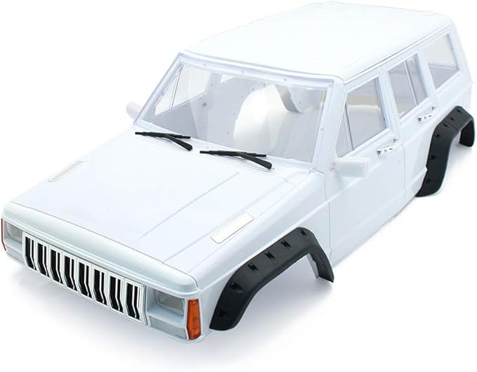 RC Car Hard Body Shell Kit313mm Wheelbase Cherokee Body Car Shell for 1/10 RC Crawler Axial SCX10 &amp SCX10 II 90046 90047 TRX4 Kit (White)