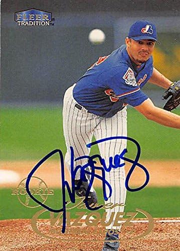 Sports Memorabilia Autograph Warehouse 244979 Javier Vazquez Autographed Baseball Card - Montreal Expos FT 1998 Fleer Tradition - No. 429