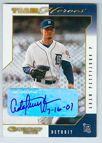 Sports Memorabilia Autograph Warehouse 247073 Adam Pettyjohn Autographed Baseball Card - Detroit Tigers 67 2002 Donruss Team Heroes - No. 193 Certified