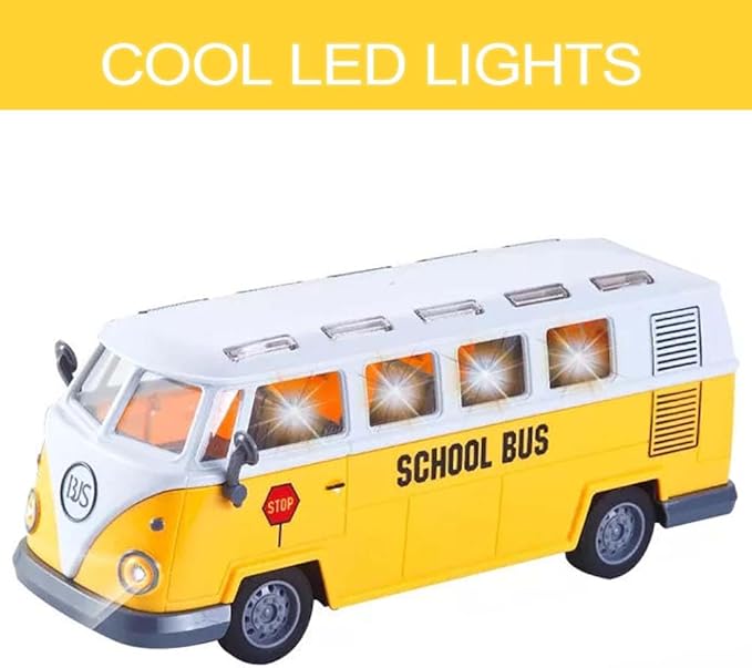 RC School Bus for Kids - Remote Control Toy Classic School Bus with LED Lights 1:30 High Simulation 4 Channel City Bus Vehicle Christmas Birthday Gift for Kids Boys Girls Age 3-6