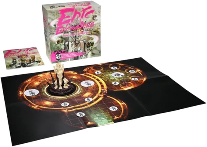 Epic Encounters: Tower of The Lich Empress RPG Fantasy Roleplaying Tabletop Game with Huge Boss Miniature Double-Sided Game Mat &amp Game Master Adventure Book with Monster Stats 5E Compatible