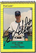 Sports Memorabilia Autograph Warehouse 248353 Steve Adkins Autographed Baseball Card - New York Yankees Columbus Clippers 1991 Pro Cards - No. 588