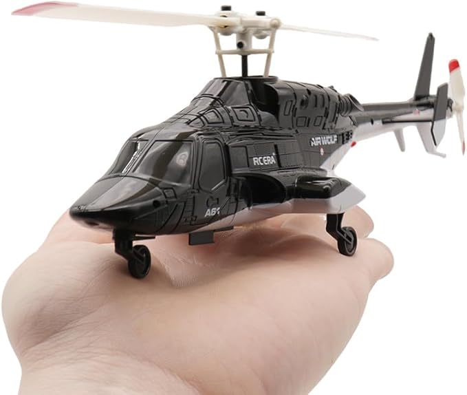 RC ERA A61 AirWolf 110-size Electric RC Helicopter RTF with 6-Axis Gyro for Stable Flight &amp 2.4GHZ Upgraded Radio TX - Micro Scale RC for Adult/Beginner/Advanced (Black/Red (ERA-A61-RTF-BR))