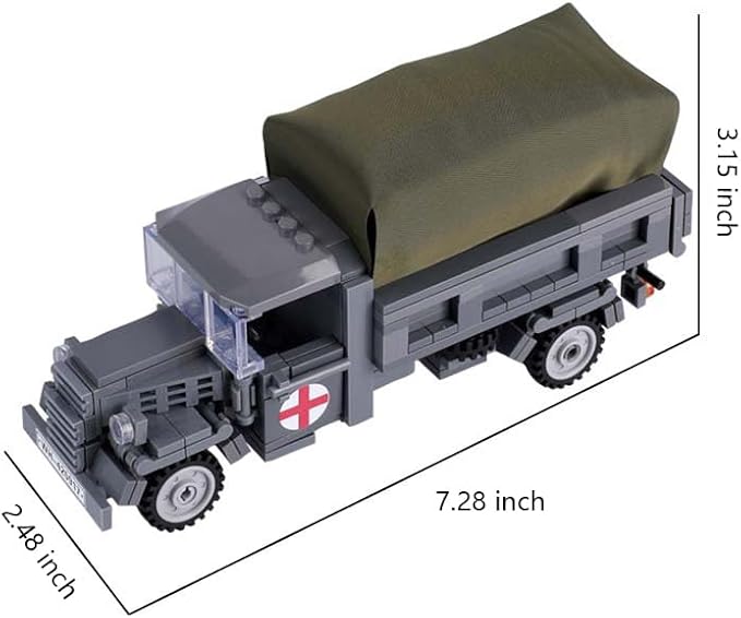 World War II Building Blocks Toy Military German Blitz Truck Building Toy 260PCS Brick Toy for Kids Aged 6-14 Compatible with LEGO.
