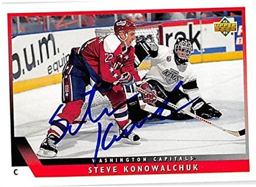 Sports Memorabilia Autograph Warehouse 224183 Steve Konowalchuk Autographed Hockey Card - Washington Capitals FT 1993 Upper Deck - No. 28