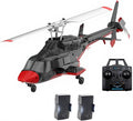 RC Helicopter Model A61 1/53 Scale Air-Wolf 2.4G 4CH Single Rotor RC Plane with Optical Flow Altitude Hold (RTF Version/Black and White) (Red Black)